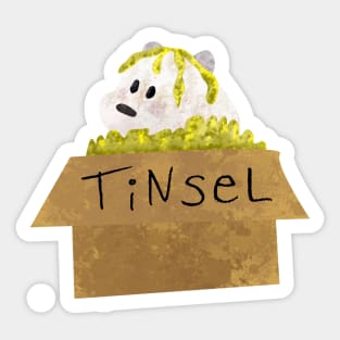 Bear in a Tinsel Box Sticker